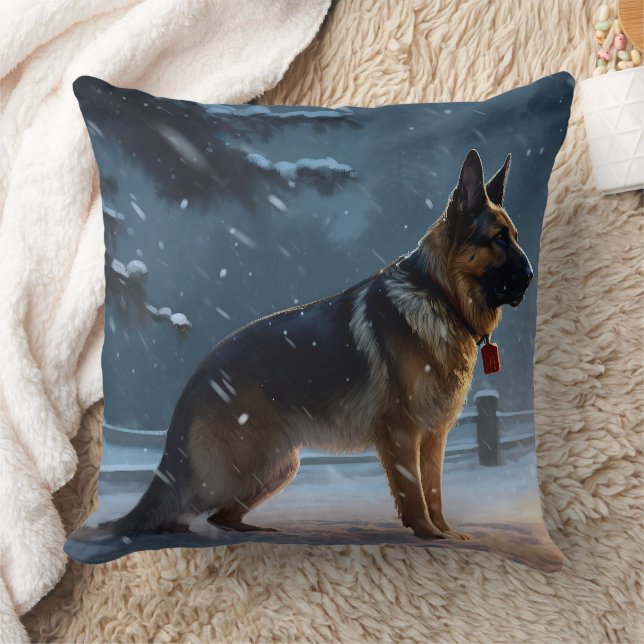 German Shepherd Christmas Festive Season  Cushion (Blanket)