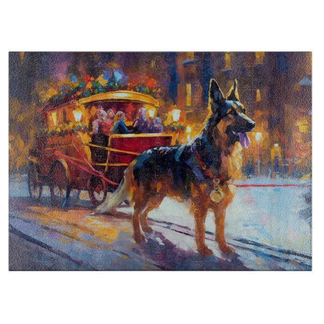 German Shepherd Christmas Festive Season Cutting Board (Front)