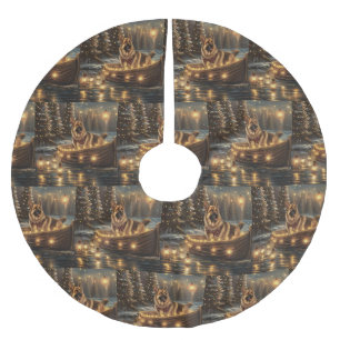 German Shepherd Christmas Festive Voyage Brushed Polyester Tree Skirt