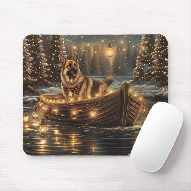 German Shepherd Christmas Festive Voyage  Mouse Pad (With Mouse)