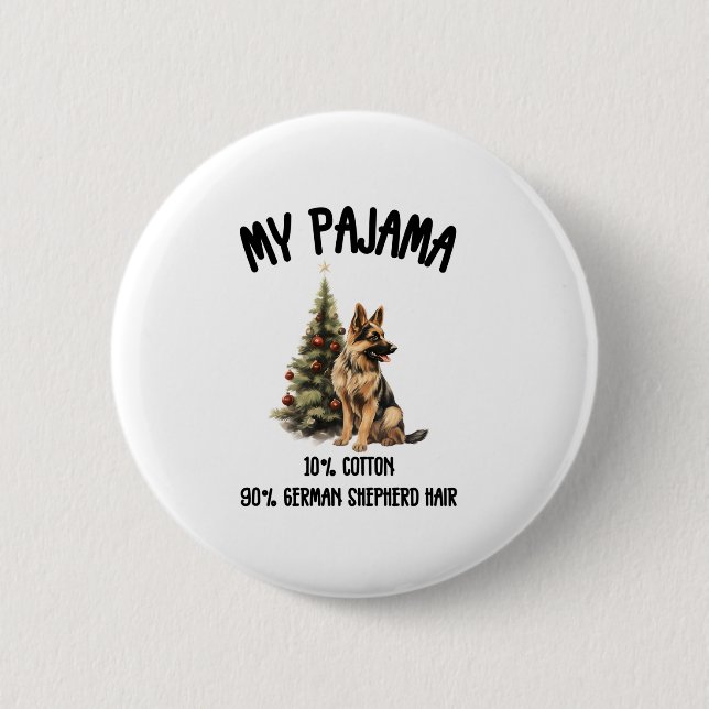German Shepherd & Christmas, Funny Dog Design for  6 Cm Round Badge (Front)