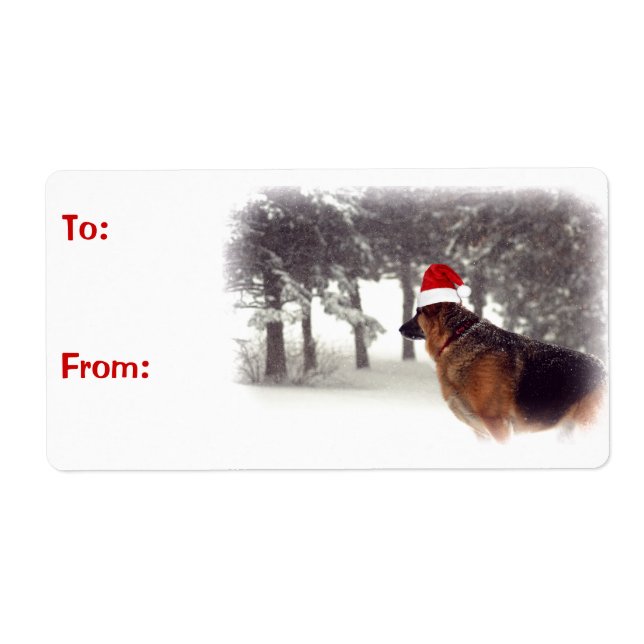 German Shepherd Christmas Gift Labels (Front)