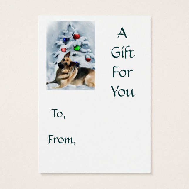 German Shepherd Christmas Gift Tags (Back)