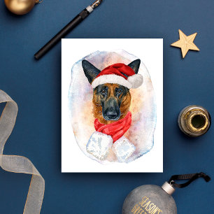 German Shepherd Christmas Gifts For Dogs Lovers Holiday Postcard