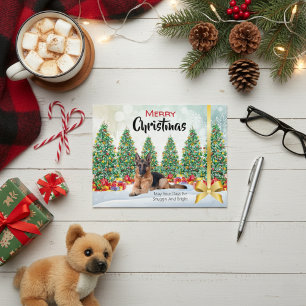 German Shepherd Christmas Greeting  Holiday Postcard