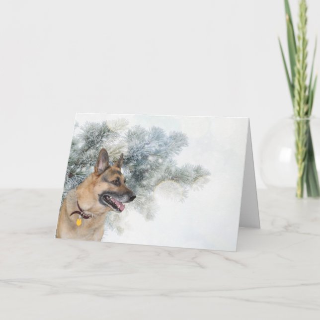 German Shepherd Christmas Holiday Card (Front)