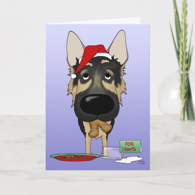 German Shepherd Christmas Holiday Card (Front)