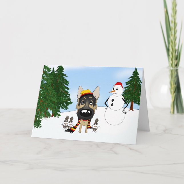 German Shepherd Christmas Holiday Card (Front)
