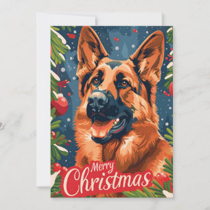 German Shepherd Christmas  Holiday Card