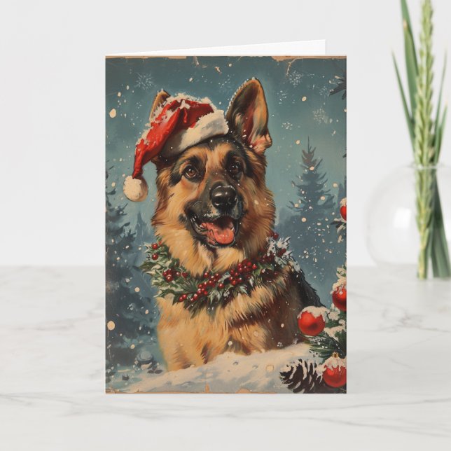 German shepherd christmas  holiday card (Front)