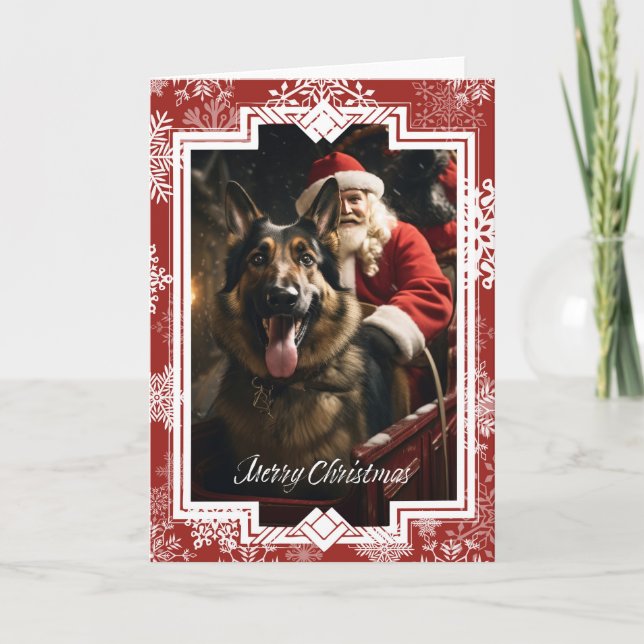 German Shepherd Christmas holiday card (Front)