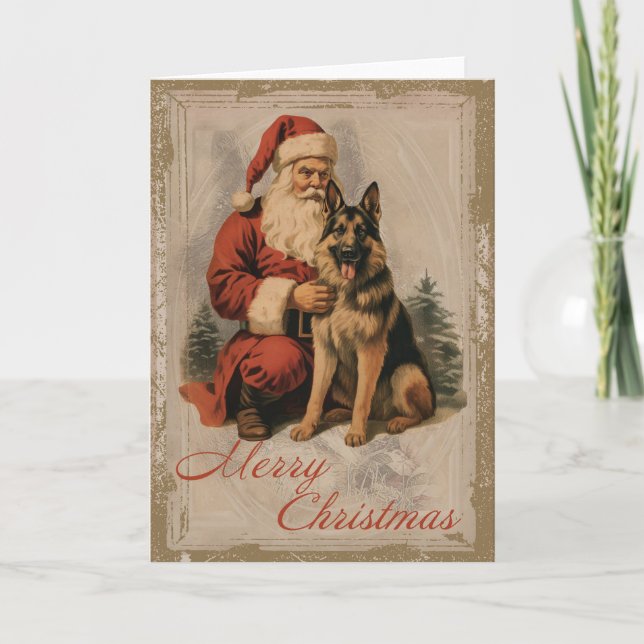 German Shepherd Christmas holiday card (Front)