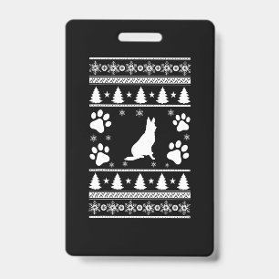 German Shepherd Christmas ID Badge