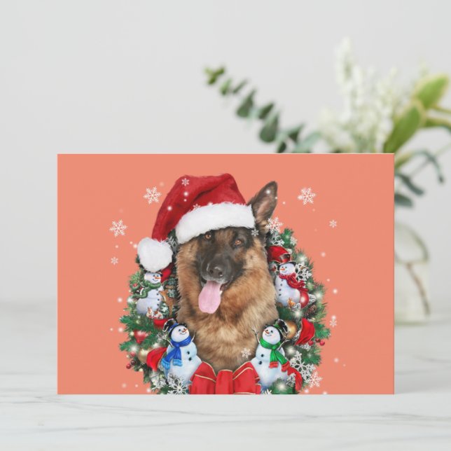German Shepherd Christmas Ornament Decoration Gift Invitation (Standing Front)