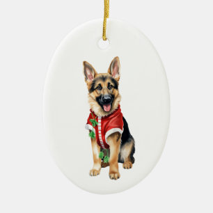 German Shepherd Christmas Ornament – Holiday 