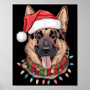 German Shepherd Christmas Poster