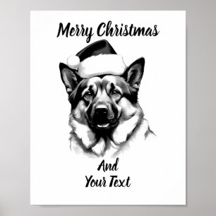 German Shepherd Christmas Poster Instant Download
