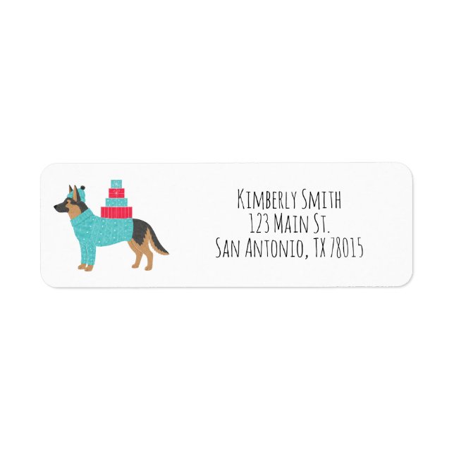 German Shepherd Christmas Return Address  (Front)