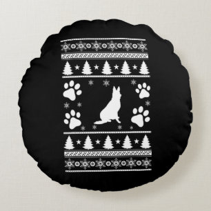 German Shepherd Christmas Round Cushion