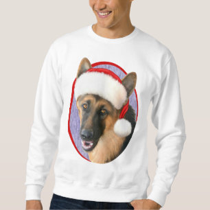 German Shepherd Christmas Santa Hat Sweatshirt