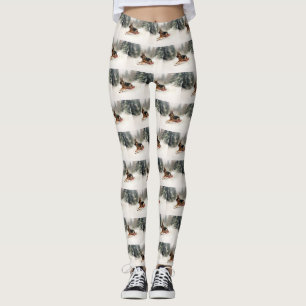 German Shepherd Christmas snow winter Leggings