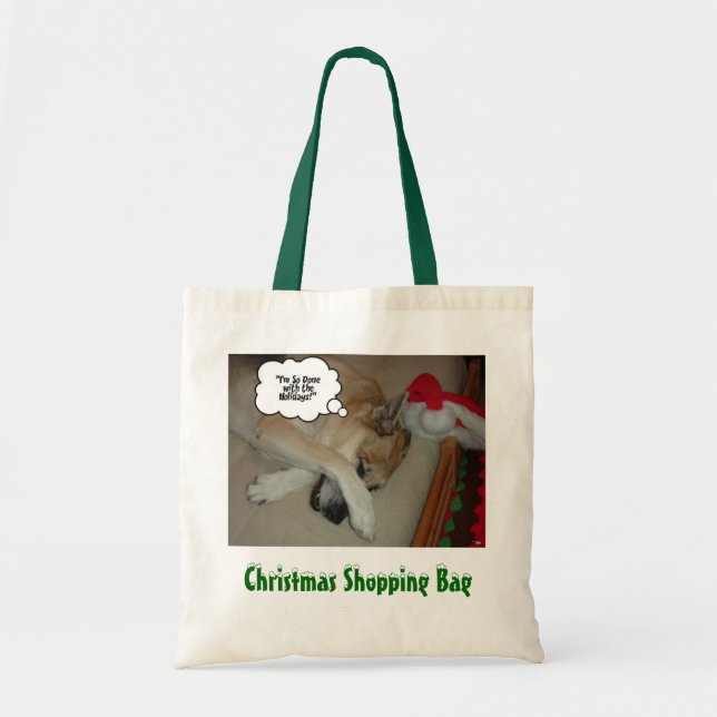 German Shepherd Christmas Tote Bag (Front)