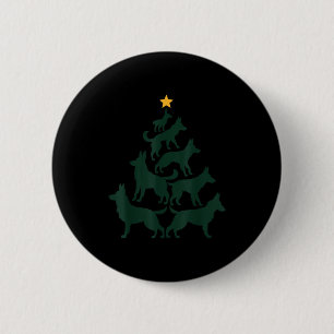 German Shepherd Christmas Tree Funny Gsd Dog Mom D 6 Cm Round Badge