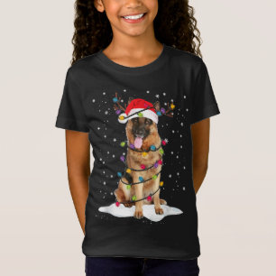 German Shepherd Christmas Tree Light Pajama Dog Xm T-Shirt