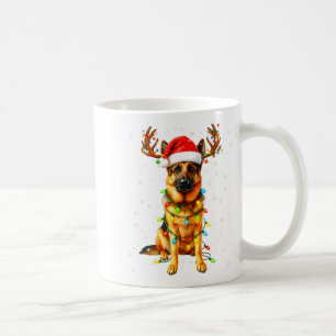 German Shepherd Christmas Tree Lights Pajama Dog L Coffee Mug