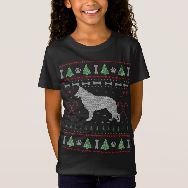 German Shepherd Christmas Ugly Sweater Funny Dog L (Front)