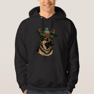 German Shepherd Cinco De Mayo Mexican Sombrero Fie Hoodie