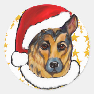GERMAN SHEPHERD CLASSIC ROUND STICKER