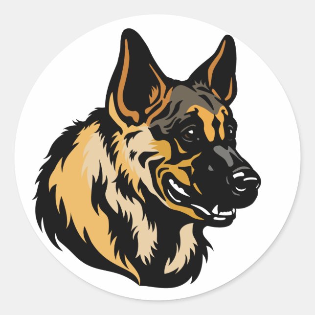 german shepherd classic round sticker (Front)