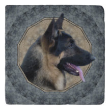 German Shepherd Classical Stone Trivet