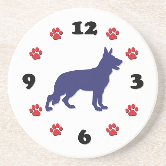 German Shepherd Clock Coaster (Front)