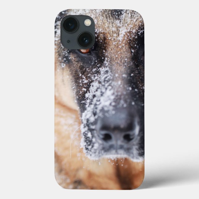 German Shepherd Closeup Covered In Snow Case-Mate iPhone Case (Back)