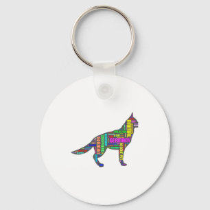 German Shepherd Cloud Tygraphy  Key Ring