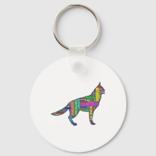 German Shepherd Cloud Tygraphy  Key Ring