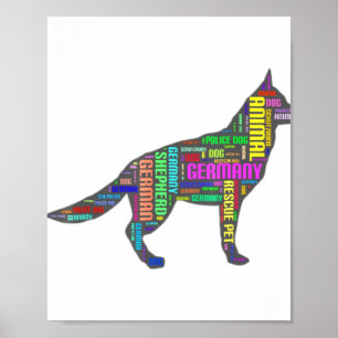 German Shepherd Cloud Tygraphy Poster