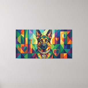 German Shepherd Coat of Arms Pop Art Portrait Canvas Print
