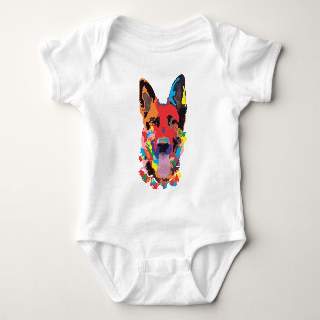German shepherd colour baby bodysuit (Front)