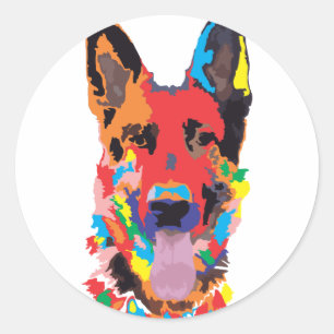 German shepherd colour classic round sticker