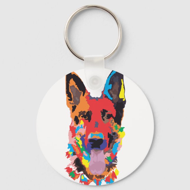 German shepherd colour key ring (Front)