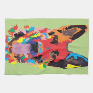 German shepherd colour tea towel