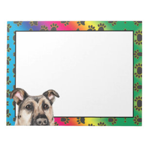 German shepherd colourful dog paw pattern   notepad