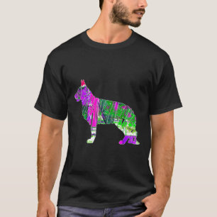 German Shepherd Colourful Dog T-Shirt