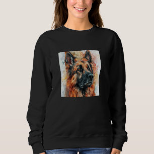 German Shepherd Colourful Watercolor Graphic Sweatshirt