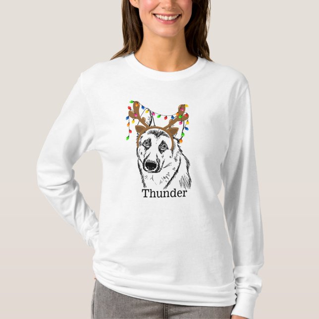 German Shepherd custom Christmas, dog mom, dog dad T-Shirt (Front)