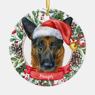 German Shepherd Custom Dog Christmas Ornament