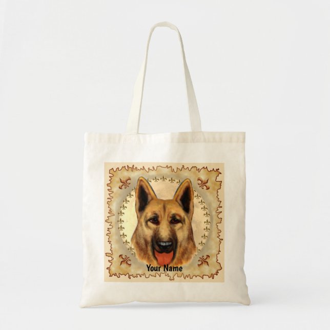 German Shepherd custom name  Tote Bag (Front)